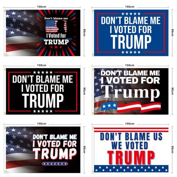 2024 Campaña presidencial de EE. UU. Voté por la bandera de Trump No me culpes 90*150 cm Banderas Banner