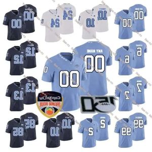 Maillots de football universitaire UNC 2024 Drake Maye Omarion Hampton Sam Howell Caleb Hood George Pettaway Paysour J.J.Jones Antoine Green Kamar High