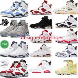 2024 UNC White 6 6s Zapatillas de baloncesto para hombre Jumpman Cool Grey Red Oreo Mint Foam Midnight Navy British Khaki Metallic Silver Black Infrared Georgetown Sports Sneakers