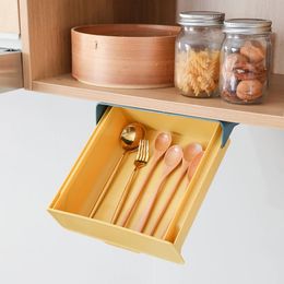 2024 Onder Lade Box Verborgen Tafel Onder Pasta Plastic Keuken Opslag Houder Bureau Organizer Memo Pen Briefpapier Opbergdoos Case Big