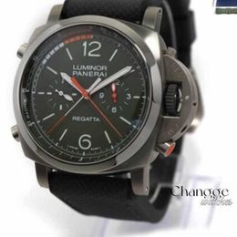 2024 Unisexe Luxury Watch Classic Round Quartz Wristwatch Pererei Lumiinor Regatta Crongrafo Flyback Pam01299 47mm Verde Titanio Caja lar Wl F7A6