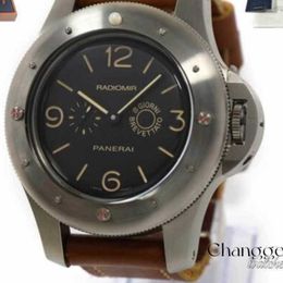 2024 Unisex Luxury Watch Classic Round Quartz Wallwatch Penerei RadioMir Egiziano PAM00341 60 mm Schwarz Ziffer Platt Titan Box Papers WL CT4P