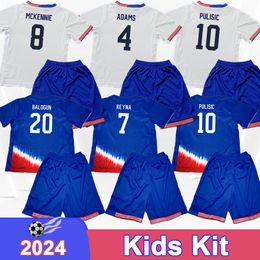 2024 United Jones Kids Kit Soccer Jerseys National Team Murphy Moore Morris White Sands States Home Away Child Suit voetbalshirt Uniformen