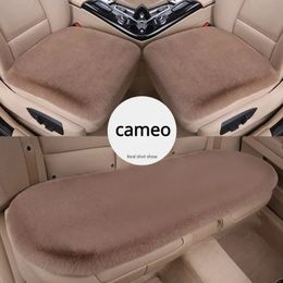 2024 cojín Universal para asiento de coche de felpa de invierno 3 uds. Funda de asiento suave de imitación de piel de conejo de alta calidad Protector de asiento de coche más cálido