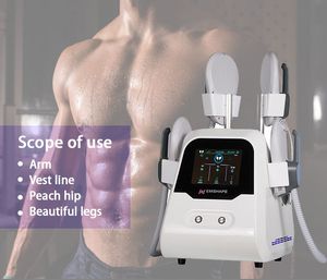 2024 Verbeterde 4 handvatten EMS Lichaamssculptuur Vetverbrandingsmachine EMSlim Spierstimulatie Heupverhoging Figuur Schoonheidsinstrument RF Optioneel