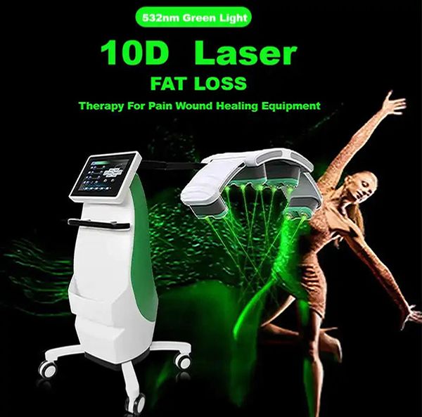 2024 Модернизация MasterTaser Slim 532 нм Зеленый лазер для уменьшения жира Оборудование для похудения 10D вращающиеся холодные лазеры LLLT-терапия Устройство для похудения тела