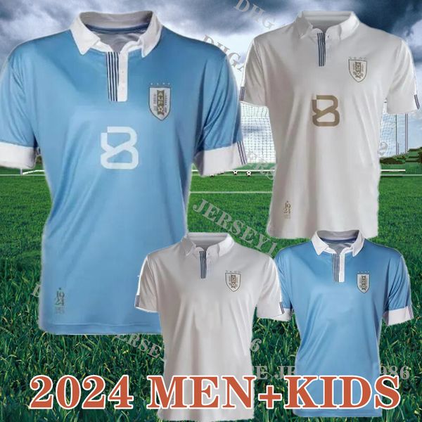 2024 Uruguay Soccer Jersey 24/2025 L.SUAREZ E.CAVANI N.DE LA CRUZ Maillot de l'équipe nationale G.DE ARRASCAETA F.VALVERDE R.ARAUJO R.BENTANCUR hommes enfants uniforme de football