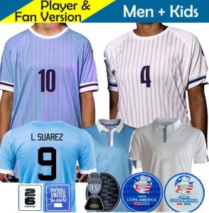 2024 Jersey de football Uruguay 25/25 Suarez 100e anniversaire Cavani N.DE La Cruz Shirt de l'équipe nationale G.DE Arrascaeta Valverde R.araujo R.Bentancur Football Uniforme