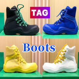 Designer Venetas Boots Men Shoes Puddle Bomber Flatform Lace Up Booties 6 cm vrouw Sneakers Half Ankle Boots Fashion Hiking Snow Boot Deep Blue Black Mens Sneaker