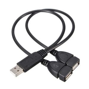 2024 USB 2.0 A 1 mâle à 2 double USB Female Data Hub Power Adapter Y Splitter USB Charging Cable Corde Extension Câble USB Hub Adaptateur