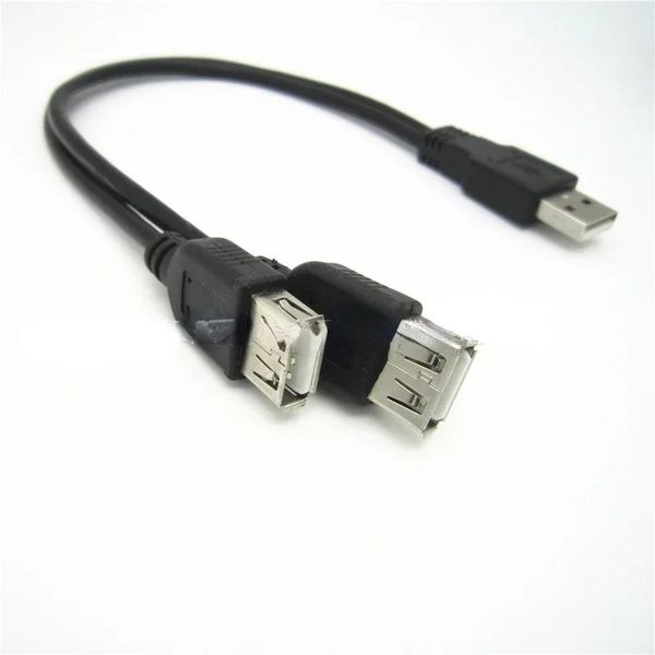 2024 USB 2.0 Un mâle à USB femelle 2 double alimentation double alimentation USB Femelle Extension du câble Hub Charge pour les imprimantes à disques durs 1. USB