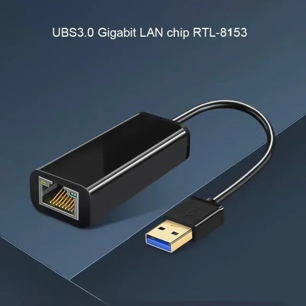 2024 USB 3.0 Ethernet Adapter Card de red USB a RJ45 1000Mbps LAN RTL8153 para Win7/Win8/Win10 para MacBook Ethernet USBFor Ethernet USB Converter