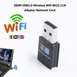 2024 USB 300m draadloze netwerkkaart 20 Mini WiFi -ontvanger voor IEEE 80211B/G/N Signaaloverdracht en ontvangst