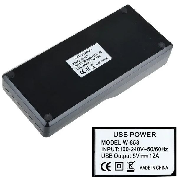 2024 USB Charger Teléfono móvil Cargador 60W Estación de carga USB 10 puertos para múltiples dispositivos Teléfono inteligente Tableta 1. Para la estación de carga USB