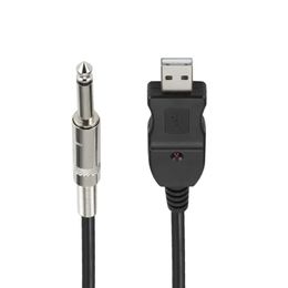 2024 USB Guitar Cable Guitar Bass naar PC USB -opnamekabel USB tot 6,5 mm Jack Audio Adapter Converter USB Guitar Cable USB -gitaarkabel voor