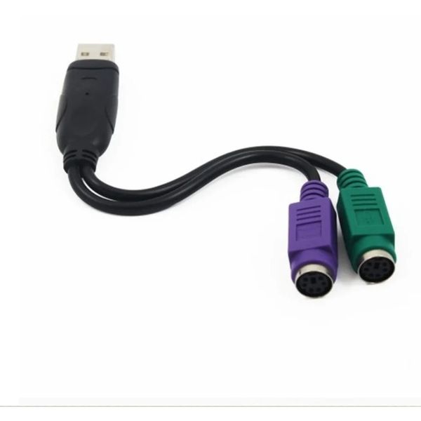 2024 USB macho a 6pin PS2 para PS/2 Cable de extensión femenina Y Splitter Adaptador Cable de conversión para el escáner del mouse del teclado para PS/2