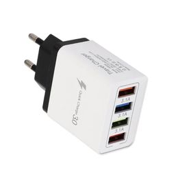 2024 USB Snelle mobiele telefoonlader Telefoonadapter 4 USB -poort kleurrijke lader laadhoofd inductielader2.voor het opladen van reizen