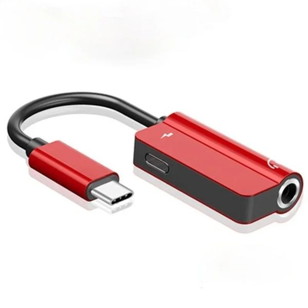 2024 USB Tipo-C Adaptador de carga de audio 2 en 1 Tipo C Jack de auriculares de 3.5 mm de 3.5 mm + Converter de carga para Huawei P20 Profor Tipo C Convertidor de auriculares