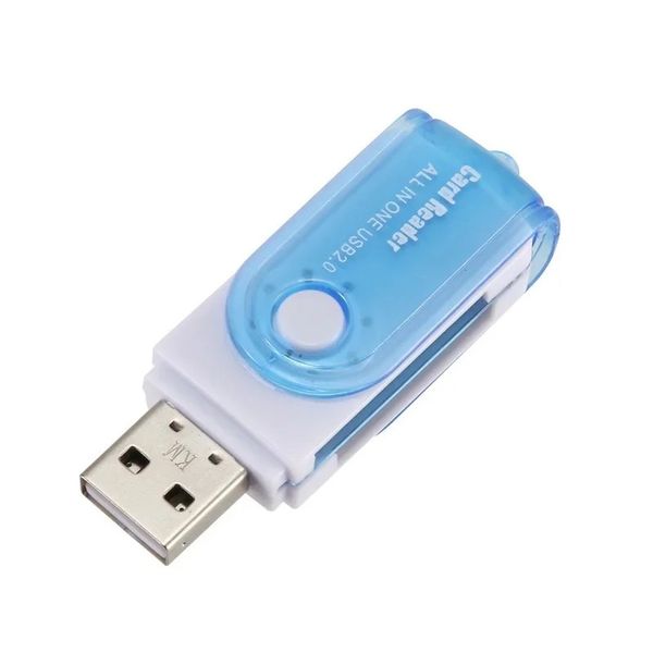 2024 USB2.0 Lecteur de carte à grande vitesse 4 dans un lecteur de carte multifonction grande rotation TF Mini adaptateur externe