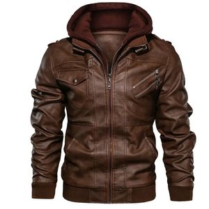 UZZDSS – vestes en cuir pour hommes, automne décontracté, veste de moto en PU, manteaux en cuir de motard, vêtements de marque, taille ue 2024, 240109