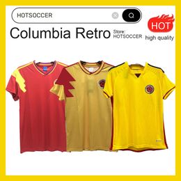 2024 Valderrama Colombie 1990 Maillots de football rétro classiques commémorent la collection antique Maillot de football vintage T 24 25 Escobar Guerrero FALCAO JAMES Colombie