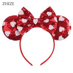 2024 Bande d'oreilles de souris de la Saint-Valentin pour les filles Sequins Love Love 5 