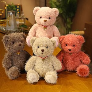2024 Día de San Valentín Nuevo lindo oso de peluche juguetes de peluche 25 cm oso de dibujos animados pareja regalos para calmar el sueño almohadas de felpa regalos al por mayor