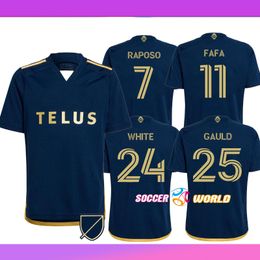 2024 Vancouver FC Soccer Jerseys Kids Kit Whitecaps Man Gauld 23/24 LABORDA AHMED RAPOSO FAFA WHITE VITE VOETBADERS SHIRTS AFFALLY Away Heren Uniform