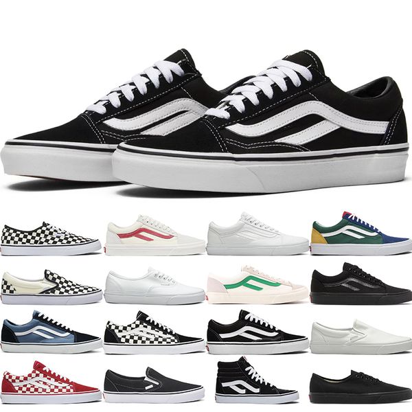 2024 Vanes Chaussures Designers Chaussures Old Skool Casual Shoes Cascing Skateboard Chaussures Brune Brune blanche Green Chaussures Chaussures Men Fashion Fashion Outdoor Flat Sneakers Taille 36-44