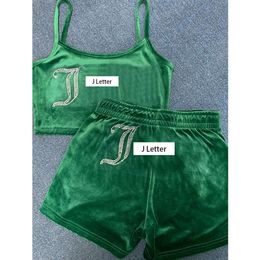2024 Veet Camisole shorts Tweedelige matching set mouwloze crop top korte zomers juicys tracksuit outfits voor vrouwen NH668