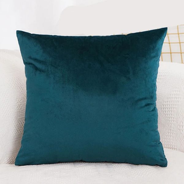 2024 Velvet coussin couvercle tai-oreiller de couleur solide