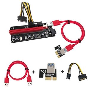 2024 Ver009S PCI-E Riser Card 009S PCI Express PCIe 1x tot 16x extender 0,6 m USB 3.0 kabels sata tot 6 pin vermogen voor videokaart voor 1x tot 16x extender