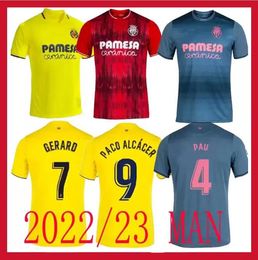 2024 Villarreal cf S.Cazorla Soccer Jerseys 23 24 Dia Geraro Chukwueze Camiseta Del Shirt Parejo Alcacer Moi Gomez Hommes Kits Kits Fleu