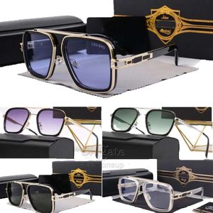 2024 Vintage Pilot Square Femmes Hommes Lunettes de soleil Designer de mode Shades Golden Frame Style Lunettes de soleil Hommes UV400 Gradient LXN-EVO DITA Sunglass