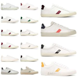 2024 Vja French Brazil Green Low-carbon Life V Pisos de algodón orgánico Plataforma Zapatillas de deporte Mujeres Casual Clásico Diseñador Blanco Mocasines para hombre Tamaño 36-45