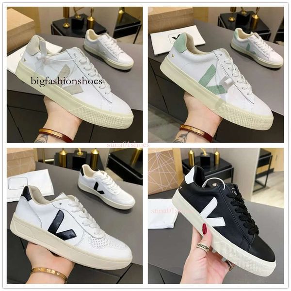 2024 Vja French Brazil Green Low-carbon Life V Pisos de algodón orgánico Plataforma Zapatillas de deporte Mujeres Casual Clásico Blanco Zapatos de diseñador Mocasines para hombre 55