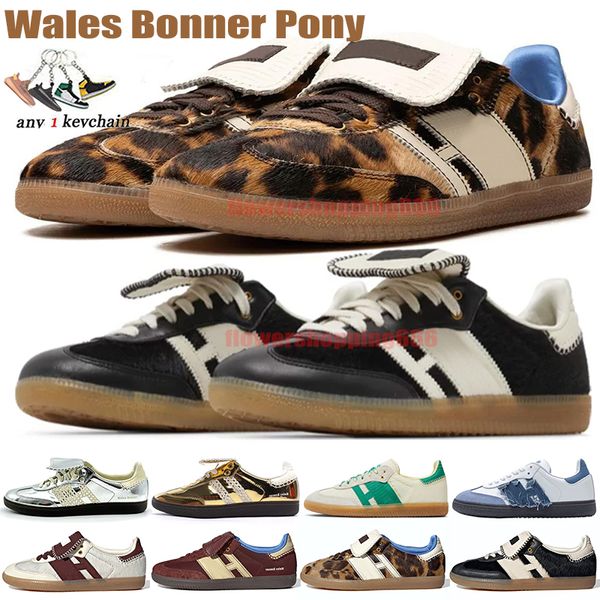 2024 Pays de Galles Bonner Chaussures Léopard Crème Mystère Blanc Renard Marron Femmes Baskets Poney Pays de Galles Bonner Vert Argent Noir Designer Hommes Baskets 36-45