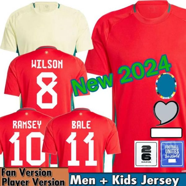 2024 Wales Kids Aldult Kit Soccer Jerseys Wilson Ramsey Rodon N. Williams B. Davies Matondo Home Shirts de football