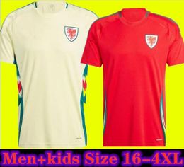 2024 Wales Voetbalshirt 23/24 Thuis Rood ALLEN BALE RAMSEY Shirt Nationaal team JAMES WILSON BROOKS GIGGS AWAY voetbaluniform 18901