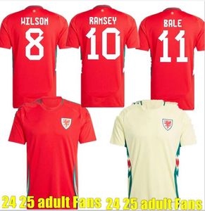 2024 Wales voetbalshirts JAMES BALE 24 25 Welsh voetbalshirts JOHNSON N.WILLIAMS RODON T.ROBERTS CABANGO LEVITT MOORE THOMAS Heren jersey