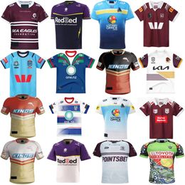 2024 Warriors Rugby Jerseys Gold Coast Dolphins 2023 2024 Titans Sea Eagles STORM Brisbane chemises à domicile Taille S-5XL chemise
