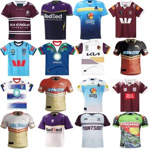 2024 Warriors Rugby Jerseys Gold Coast Dolphins 2023 2024 Titans Sea Eagles STORM Brisbane chemises à domicile Taille S-5XL chemise