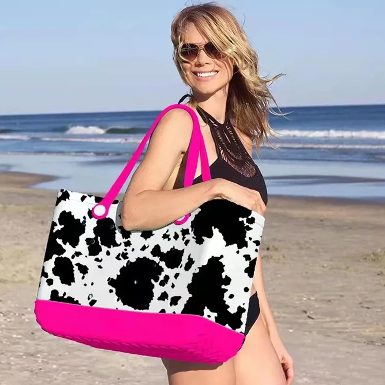 2024防水女性エヴァトート大型ショッピングバスケットバッグ洗えるビーチシリコンボッグバッグ財布エコジェリーキャンディレディハンドバッグ