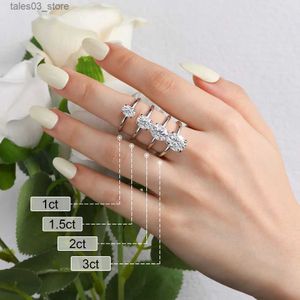 2024 Bruiloft Verlovingsringen voor Vrouwen Moissanite Solitaire Ring Sterling Sier 1-3ct Oval Cut D Kleur VVSI Lab Diamond Bands sieraden Q231024
