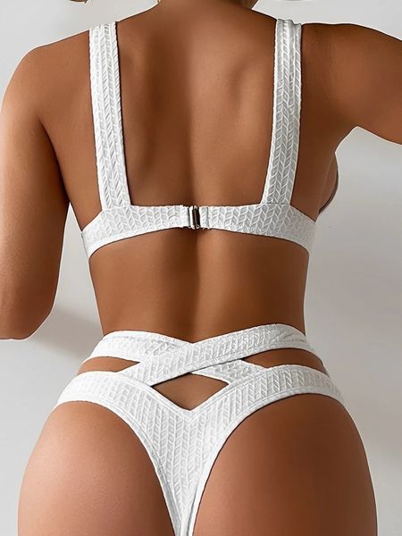 2024 blanc Bikini imprimé maillot de bain femmes Sexy taille haute maillots de bain femmes baigneurs bain natation maillot de bain maillots de bain 240309