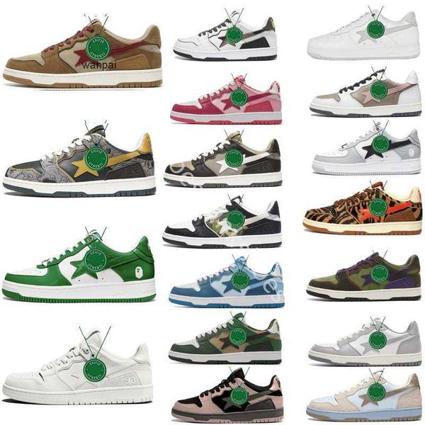 2024 White Navy Bapesta SK8 Zapatos para hombre Plataforma para mujer Camo Stars Negro Blanco Rojo Verde Púrpura Venom Sax College Dropout Zapatillas de deporte Tamaño 11 36-45