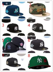 2024 Mode en gros 36 couleurs Équipe classique Couleur bleu marine sur le terrain Baseball Chapeaux ajustés Street Hip Hop Sport York Conception entièrement fermée NNYY Caps H5-3.15