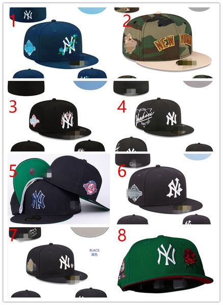 2024 Venta al por mayor Moda 36 colores Equipo clásico Color azul marino en el campo Béisbol Sombreros ajustados Calle Hip Hop Deporte York Diseño cerrado completo NNYY Caps H5-3.15