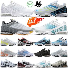 2024 venta al por mayor TN Plus 3 zapatos para correr sintonizados des chaussure hombres mujeres láser azul aqua volt triple blanco gris claro hueso amarillo para hombre entrenadores tns zapatillas deportivas al aire libre