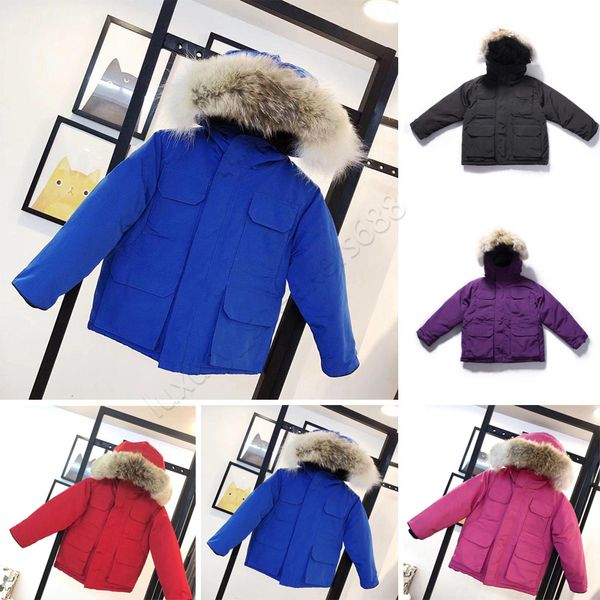2024 Winter Kids Down Coat Jacket Boy Girl Baby Prendas de abrigo Warm Coat Chaquetas con capucha Sportswear Outdoor Classic Wrap 5 colores 100-160 Designer